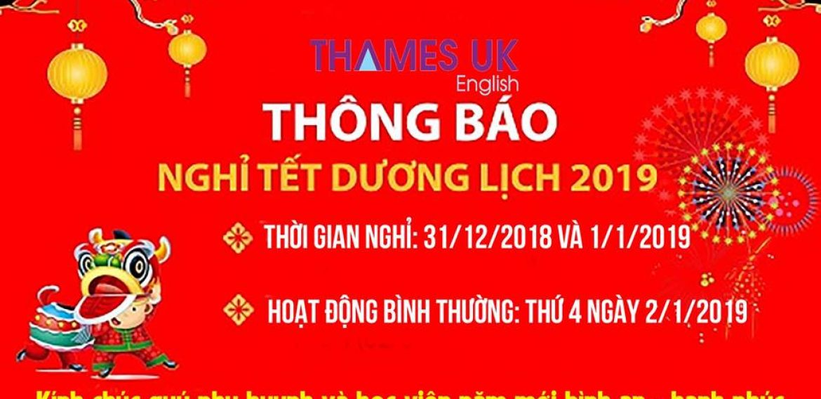 LỊCH NGHỈ TẾT DƯƠNG LỊCH 2019